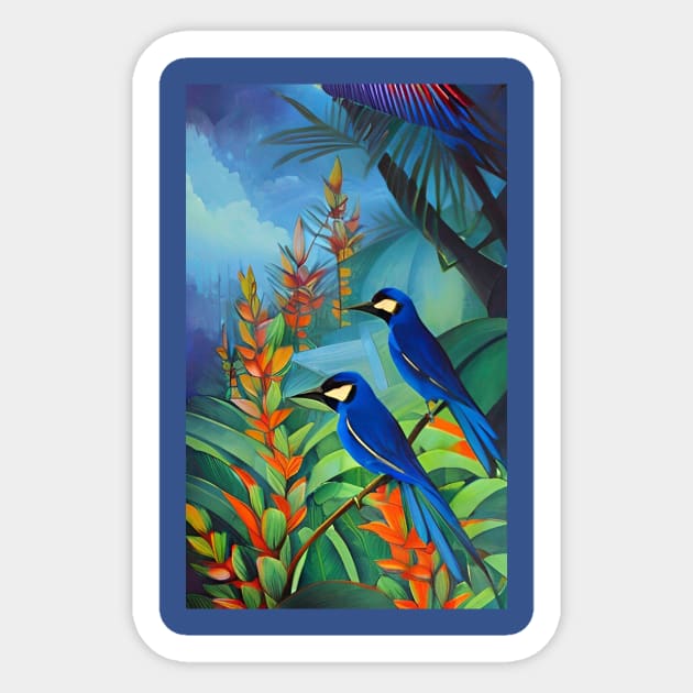 Blue birds Sticker by Gaspar Avila